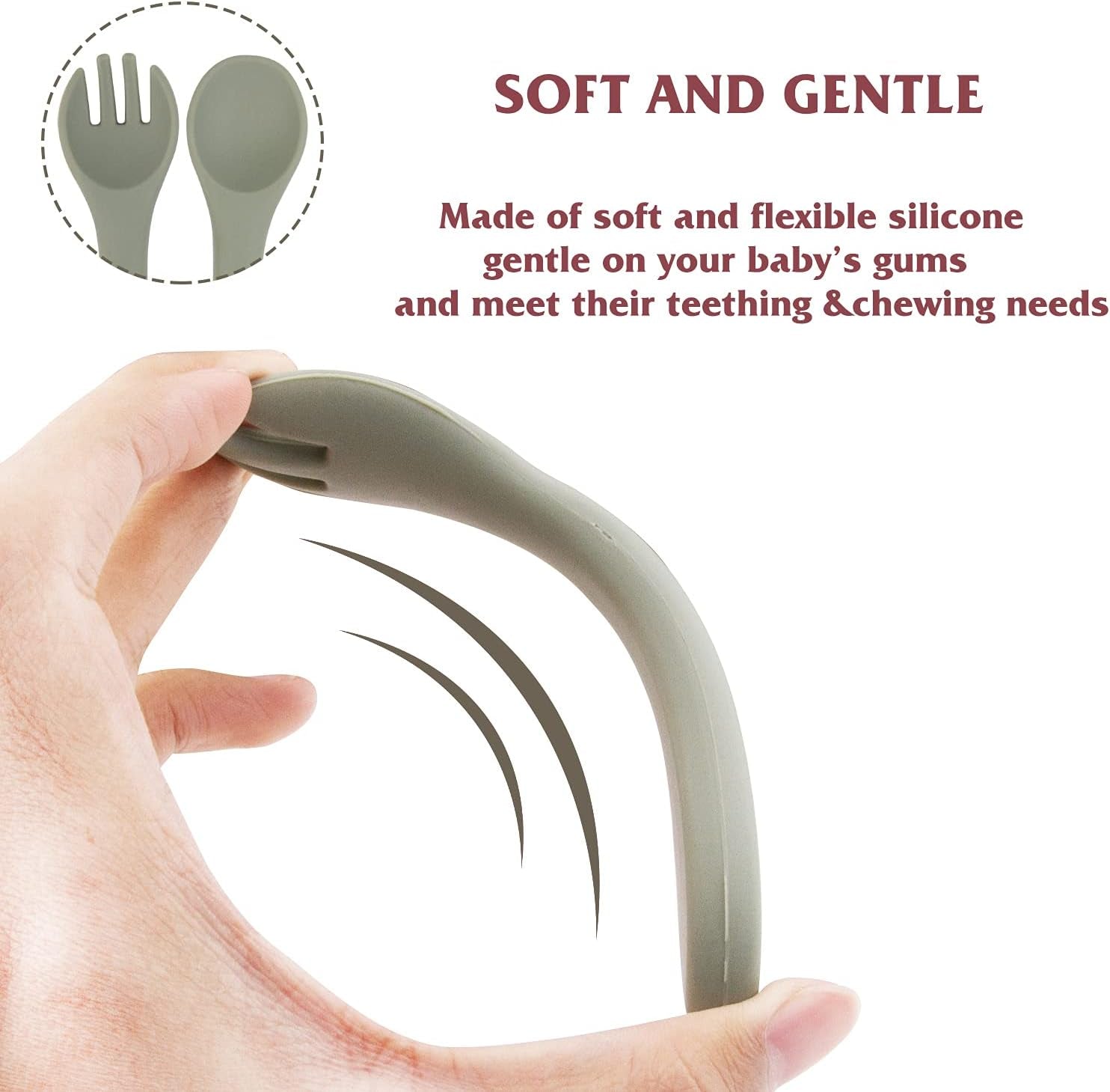 Silicone Baby Feeding Tableware Set, Includes Baby Suction Plate, Toddler Cup, 2 Sets Forks and Spoons, 6 PCS Feeding Supplies Set for Self Feeding Training Utensils