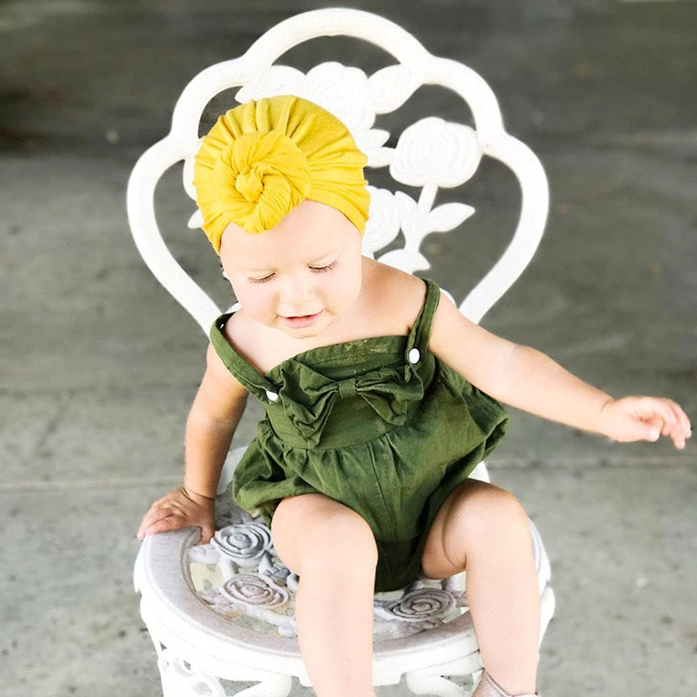 Baby Turban Newborn Turbans for Baby Girls Head Wraps Bow Hats for Newborns Baby Beanie Hats Headraps