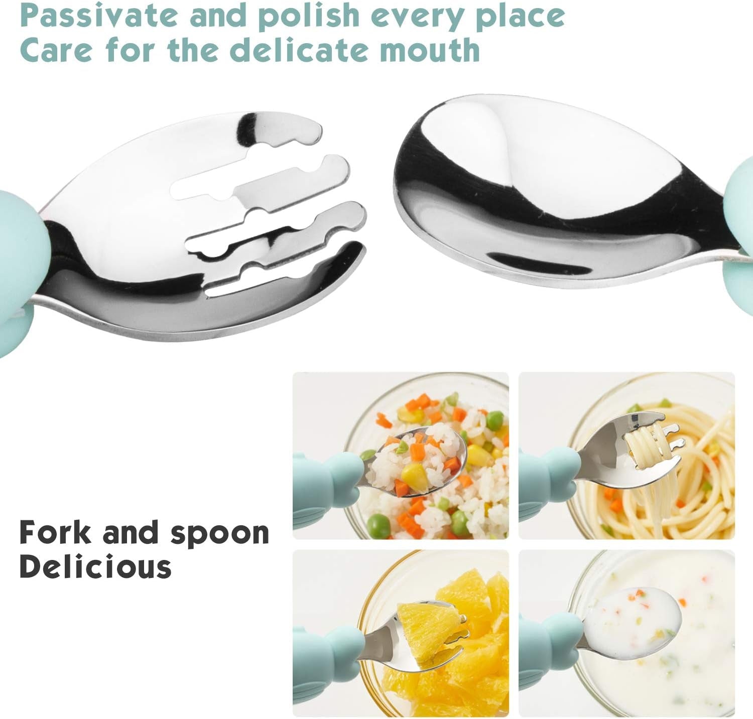 Silicone Baby Feeding Tableware Set, Includes Baby Suction Plate, Toddler Cup, 2 Sets Forks and Spoons, 6 PCS Feeding Supplies Set for Self Feeding Training Utensils