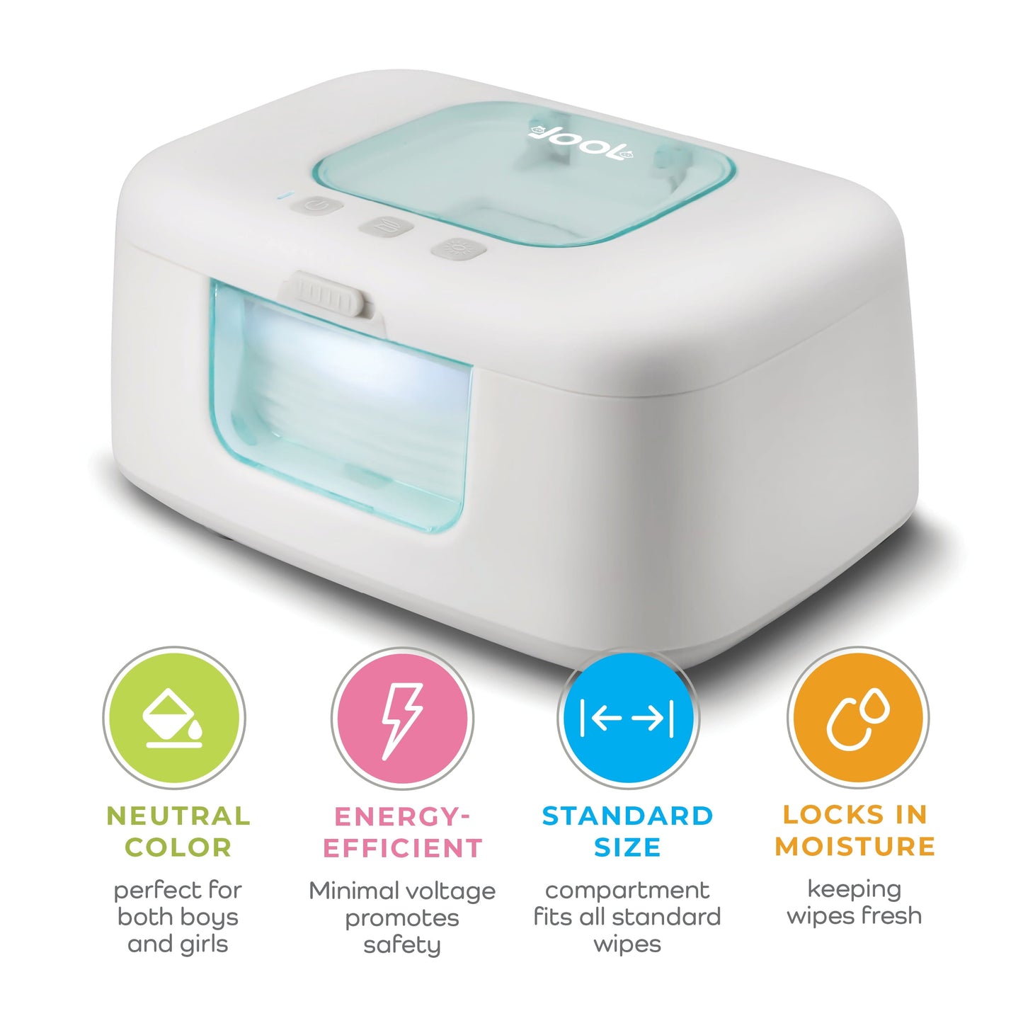 Baby Wipe Warmer & Dispenser with LED Changing Light & On/Off Switch by Jool Baby