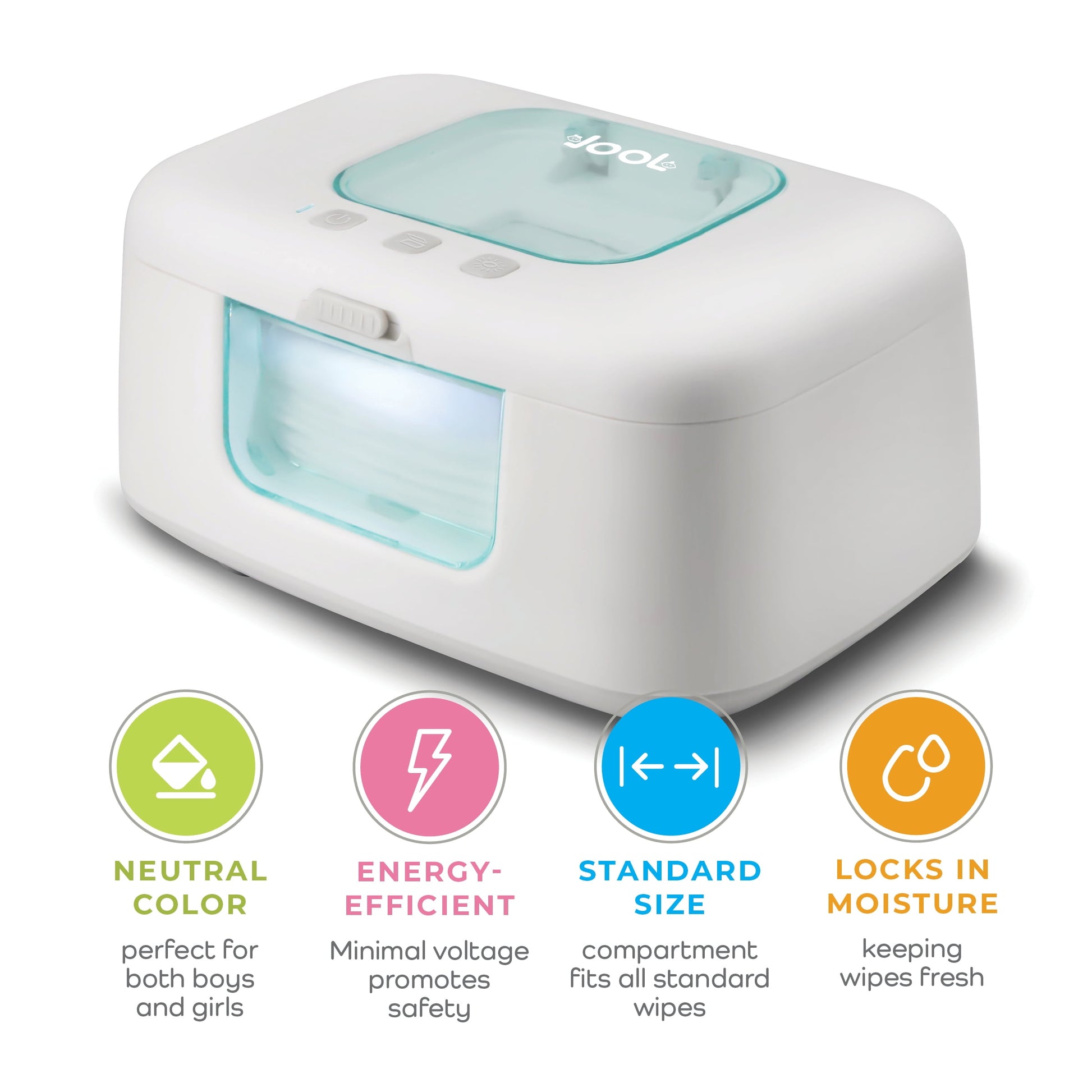 Baby Wipe Warmer & Dispenser with LED Changing Light & On/Off Switch by Jool Baby