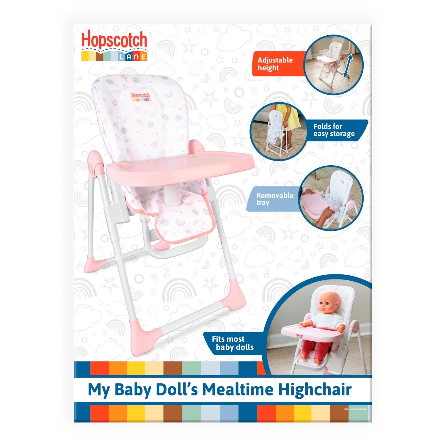 Hopscotch Lane My Baby Doll'S Mealtime High Chair, Baby Doll Furniture Accessory, Children Ages 2+