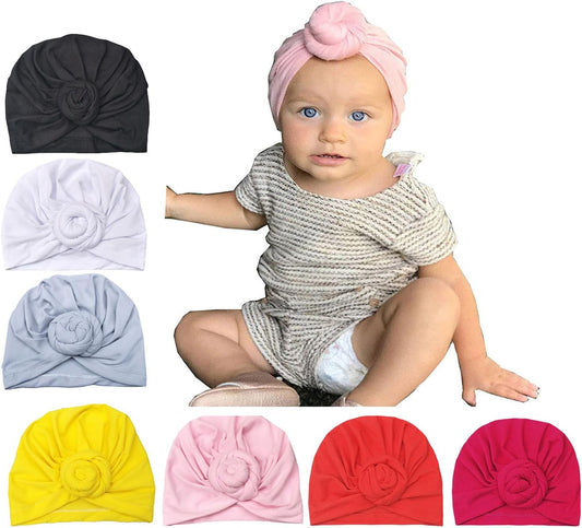 Baby Turban Newborn Turbans for Baby Girls Head Wraps Bow Hats for Newborns Baby Beanie Hats Headraps