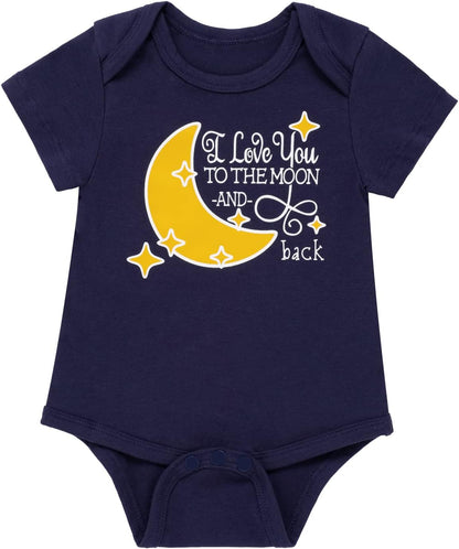 Baby Boy Space Theme Outfit Newborn Boy I Love You to the Moon and Back Baby Shower Infant Space Clothes Romper Pants Set