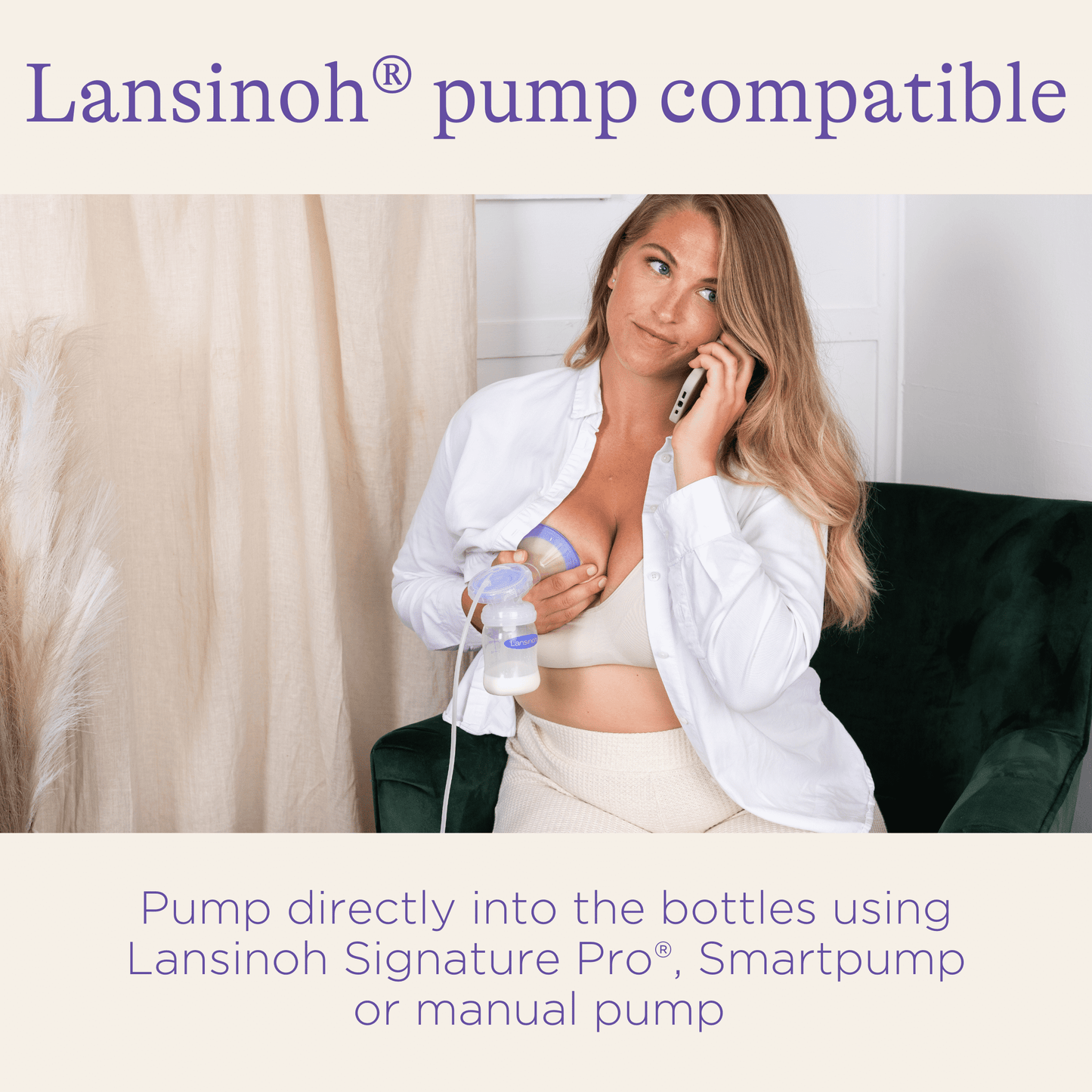 Lansinoh Breastmilk Storage Breast Pump Bottles, 4 Count