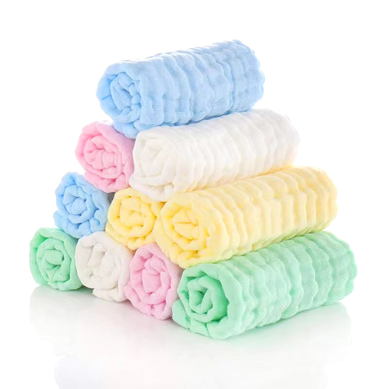 5 Pcs 30X30Cm Cotton Soft Baby Towels Baby Face Towel Handkerchief Bathing Feeding Face Washcloth Wipe Burp Cloth