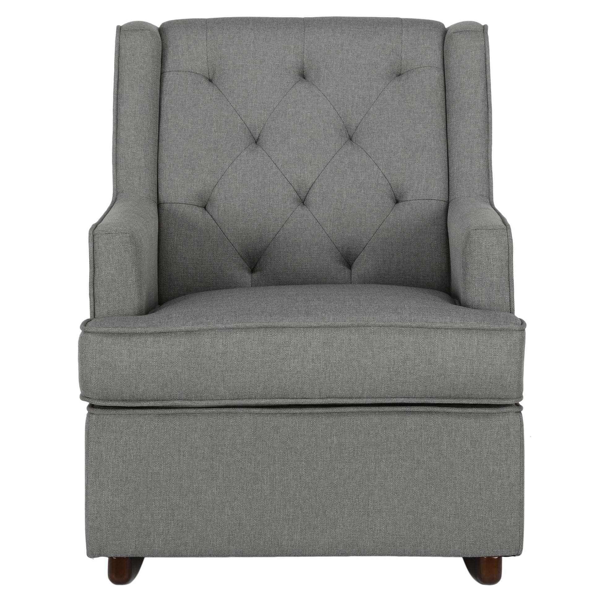 Baby Relax Bennet Transitional Wingback Nursery Rocker Chair, Gray