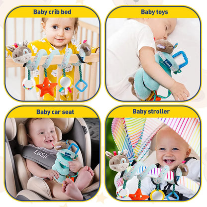 Style-Carry Car Seat Toys, Stroller Toy Baby Spiral Hanging Toys, 0-12 Months Newborn Toys for Stroller Bassinet Crib Baby Carrier