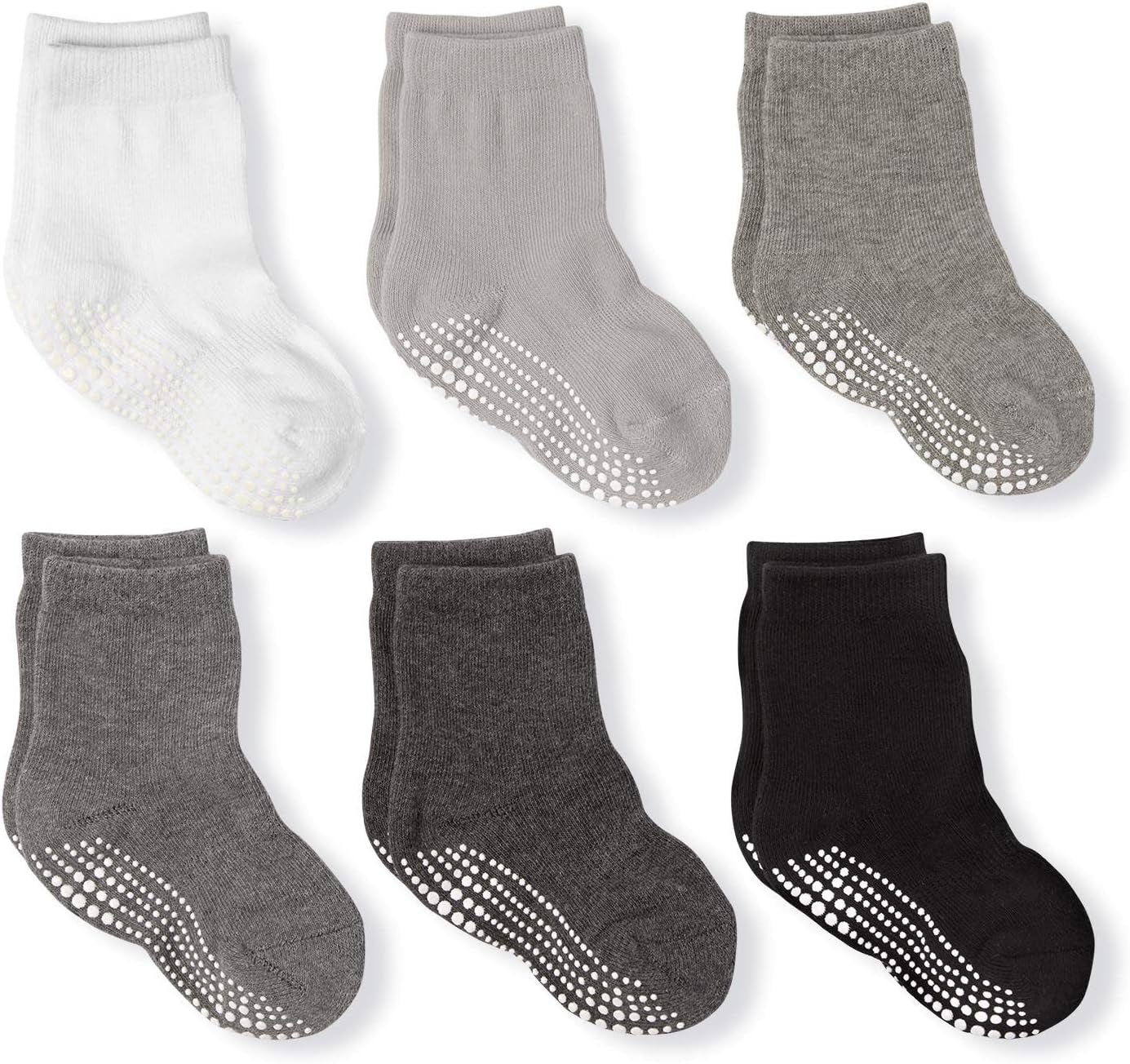 LA ACTIVE Non Slip Grip Ankle Boys and Girls Athletic Crew Socks for Babies Toddlers and Kids
