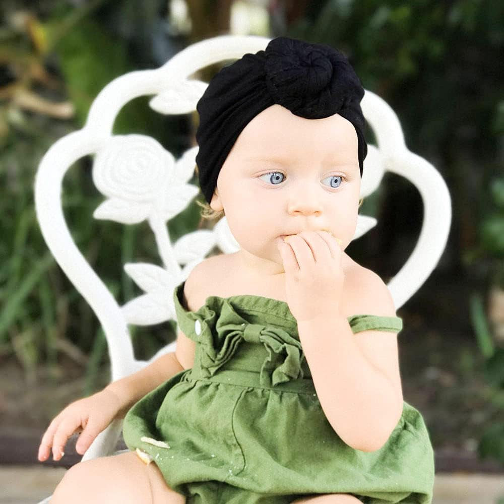 Baby Turban Newborn Turbans for Baby Girls Head Wraps Bow Hats for Newborns Baby Beanie Hats Headraps