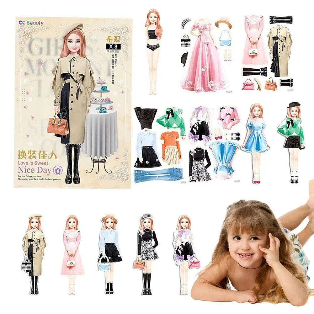Magnetic Dress up Dolls Safe and Harmless Princess Dress up Doll Set Created Imagine Set Birthday Gift for Home